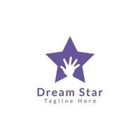 dream  star logo concept. hand star logo design. vector