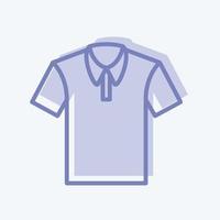 ícono de camisa informal en un moderno estilo de dos tonos aislado en un fondo azul suave vector