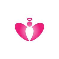 simple love angel logo vector