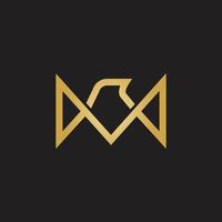 letter m eagle line logo design vector