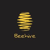 abstract beehive logo design vector