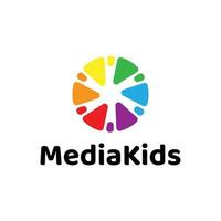 kids media vector logo template