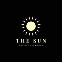 luxury golden sun logo design vector