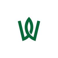 letter w leaf logo design vector