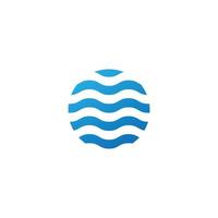 blue water wave logo design vector