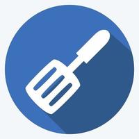 Icon Spatula - Long Shadow Style - Simple illustration,Editable stroke vector