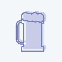 Pint of Beer I Icon in trendy two tone style isolated on soft blue background vector