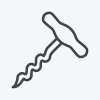 Icon Corkscrew - Line Style - Simple illustration,Editable stroke vector