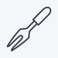 Icon Carving Fork - Line Style - Simple illustration,Editable stroke vector