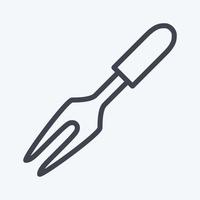 Icon Carving Fork - Line Style - Simple illustration,Editable stroke vector