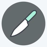 Icon Chef Knife - Color Mate Style - Simple illustration,Editable stroke vector