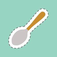 Sticker Spoon - Line Cut - Simple illustration,Editable stroke vector