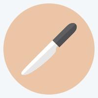 cuchillo de talla de icono - estilo plano - ilustración simple, trazo editable vector