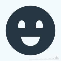 Icon Emoticon Happy - Glyph Style vector