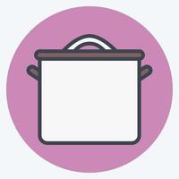 Icon Pot - Color Mate Style - Simple illustration,Editable stroke vector