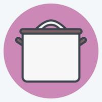 Icon Pot - Color Mate Style - Simple illustration,Editable stroke vector