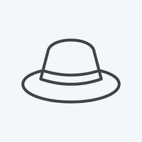 Hat Icon in trendy line style isolated on soft blue background vector