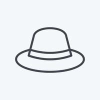 icono de sombrero en estilo de línea de moda aislado sobre fondo azul suave vector