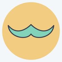 Moustache Icon in trendy color mate style isolated on soft blue background vector