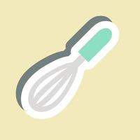 Sticker Whisk - Simple illustration,Editable stroke vector