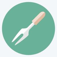 Icon Carving Fork - Flat Style - Simple illustration,Editable stroke vector