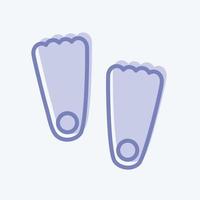 Swimming Fins Icon in trendy two tone style isolated on soft blue background vector