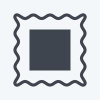 Frame I Icon in trendy glyph style isolated on soft blue background vector