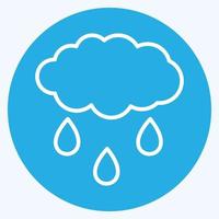 icono de nube de lluvia en el moderno estilo de ojos azules aislado en un fondo azul suave vector