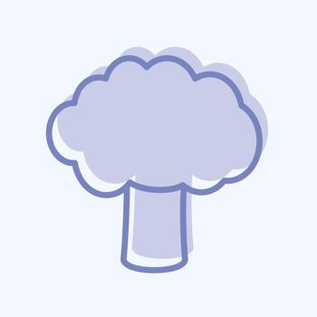 Tree I Icon in trendy two tone style isolated on soft blue background vector