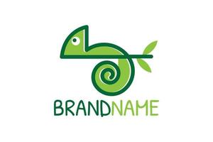 Cute Chameleon Cartoon Logo design vector