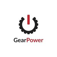 power gear mechanic logo design vector