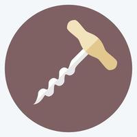 Icon Corkscrew - Flat Style - Simple illustration,Editable stroke vector