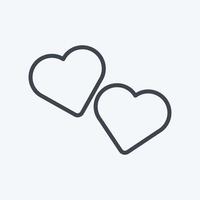 Hearts Icon in trendy line style isolated on soft blue background vector