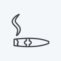 Lit Cigar Icon in trendy line style isolated on soft blue background vector