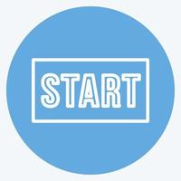 Start Icon in trendy blue eyes style isolated on soft blue background