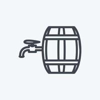 Barrel with Tap Icon in trendy line style isolated on soft blue background vector