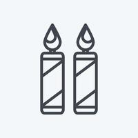 Two Candles Icon in trendy line style isolated on soft blue background vector