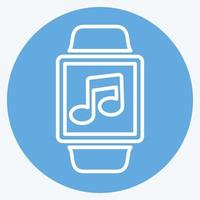 Music App Icon in trendy blue eyes style isolated on soft blue background vector