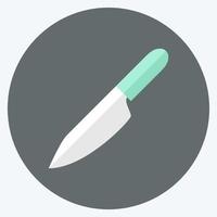 Icon Chef Knife - Flat Style - Simple illustration,Editable stroke vector