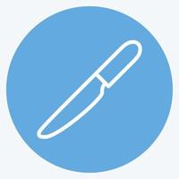 cuchillo de talla de icono - estilo de ojos azules - ilustración simple, trazo editable vector