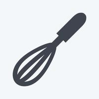 Icon Whisk - Glyph Style - Simple illustration,Editable stroke vector