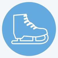 icono de patinaje sobre hielo en el moderno estilo de ojos azules aislado en un fondo azul suave vector