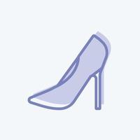 icono de tacones de aguja en un moderno estilo de dos tonos aislado en un fondo azul suave vector