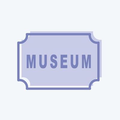 Icon Museum Tag - Two Tone Style - Simple illustration, Good for Prints , Announcements, Etc