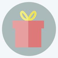 Gift box Icon in trendy flat style isolated on soft blue background vector