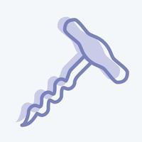 Icon Corkscrew - Two Tone Style - Simple illustration,Editable stroke vector