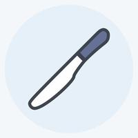 cuchillo de icono - estilo mate de color - ilustración simple, trazo editable vector
