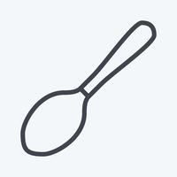 Icon Spoon - Line Style - Simple illustration,Editable stroke vector