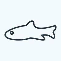 Icon Fish - Line Style vector