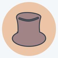 icono de sombrero en estilo de color mate de moda aislado sobre fondo azul suave vector